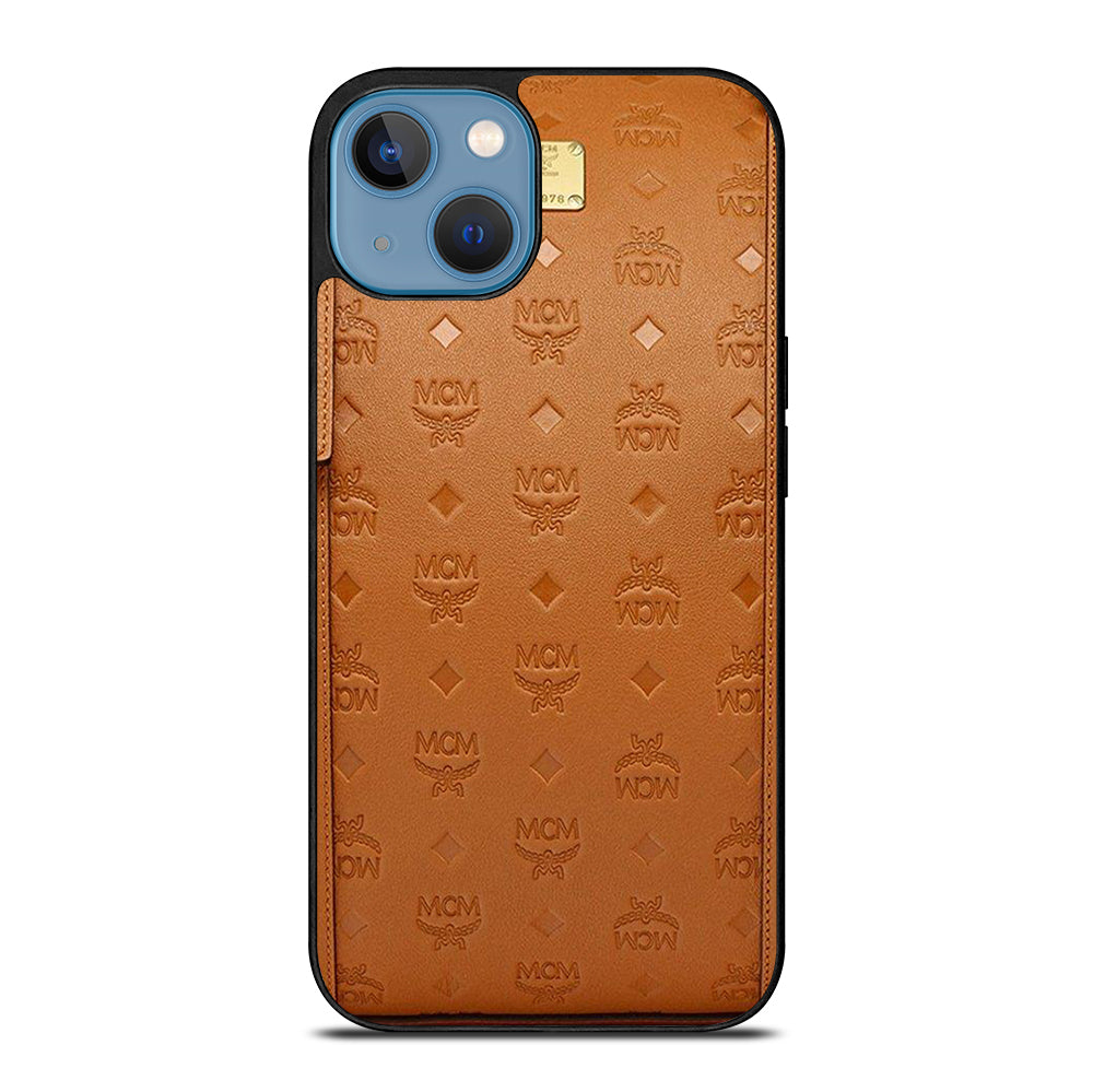 MCM WORLD WIDE BROWN LOGO 2 iPhone 13 Case Cover