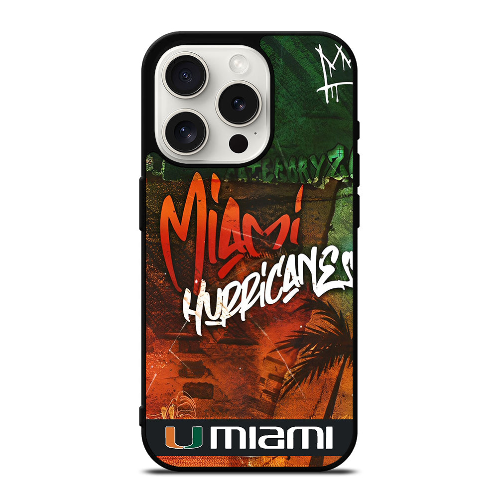 MIAMI HURRICANES iPhone 15 Pro Case Cover