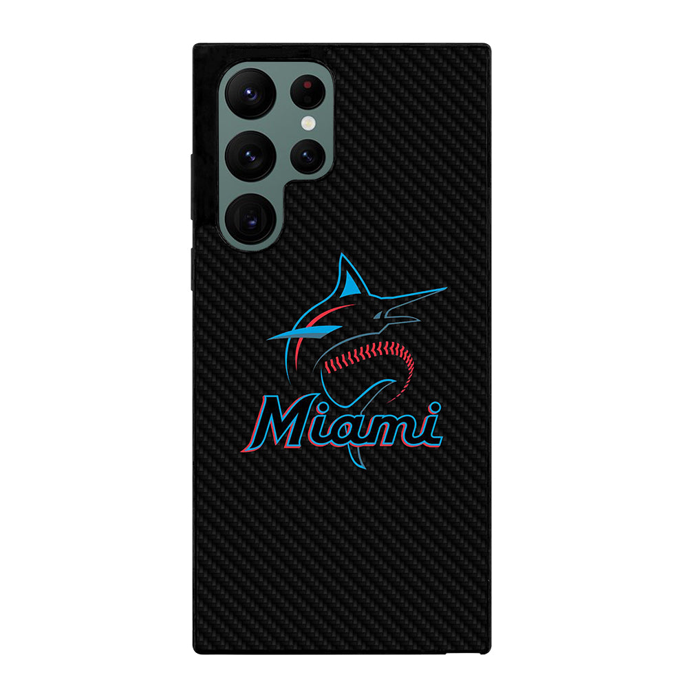 MIAMI MARLINS LOGO CARBON Samsung Galaxy S22 Ultra Case Cover