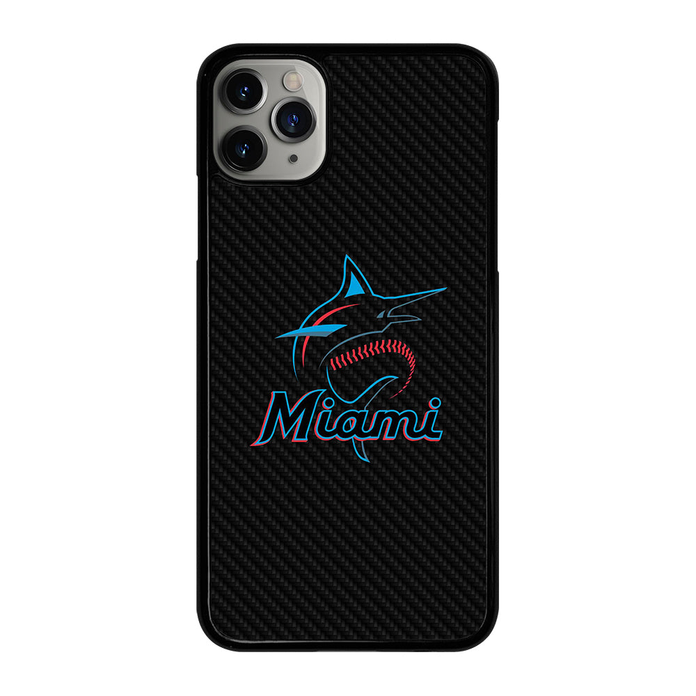 MIAMI MARLINS LOGO CARBON iPhone 11 Pro Max Case Cover