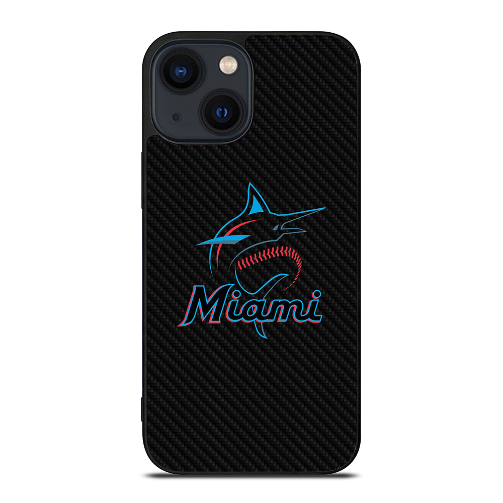 MIAMI MARLINS LOGO CARBON iPhone 14 Plus Case Cover