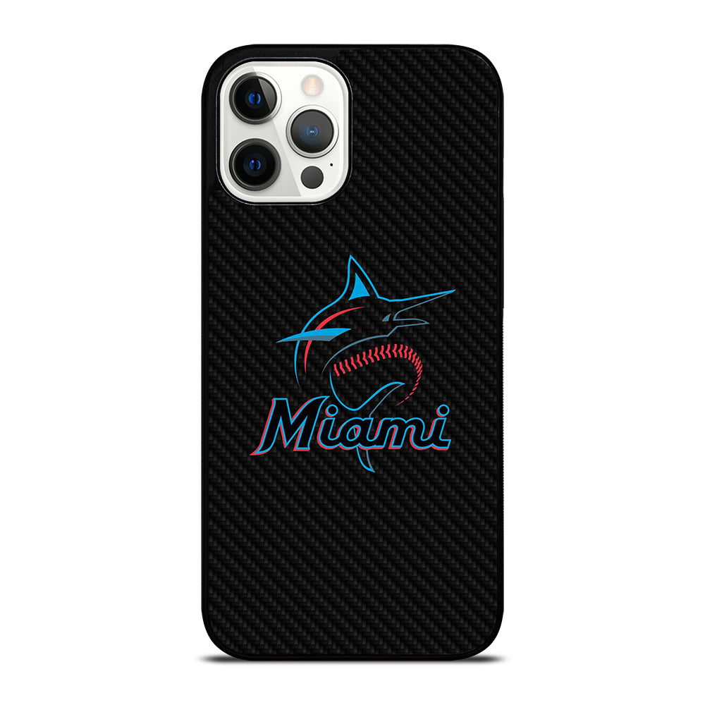 MIAMI MARLINS LOGO CARBON iPhone 12 Pro Max Case Cover