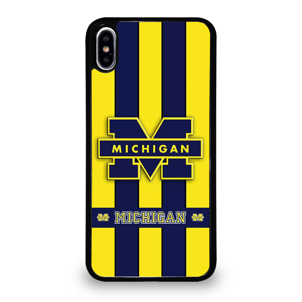 MICHIGAN WOLVERINES STRIPE LOGO iPhone XS Max Case Cover