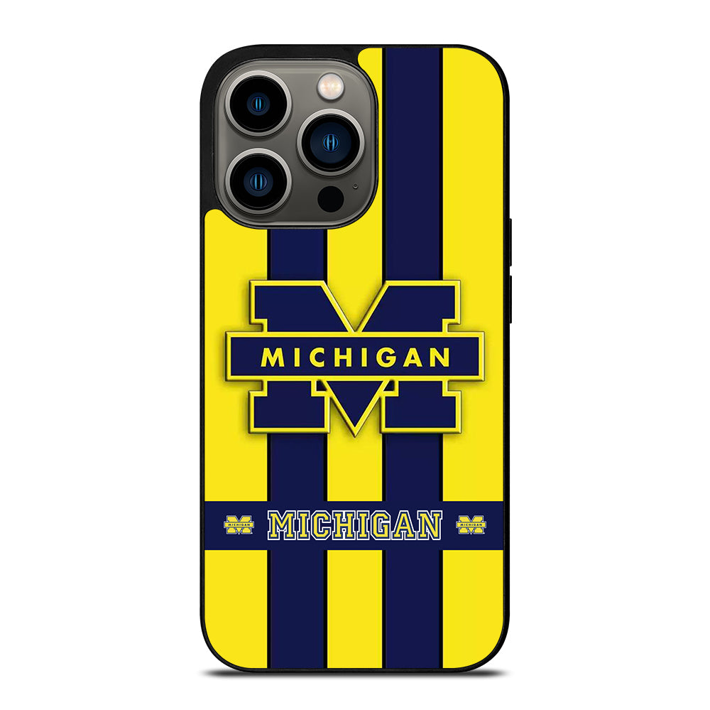 MICHIGAN WOLVERINES STRIPE LOGO iPhone 13 Pro Case Cover