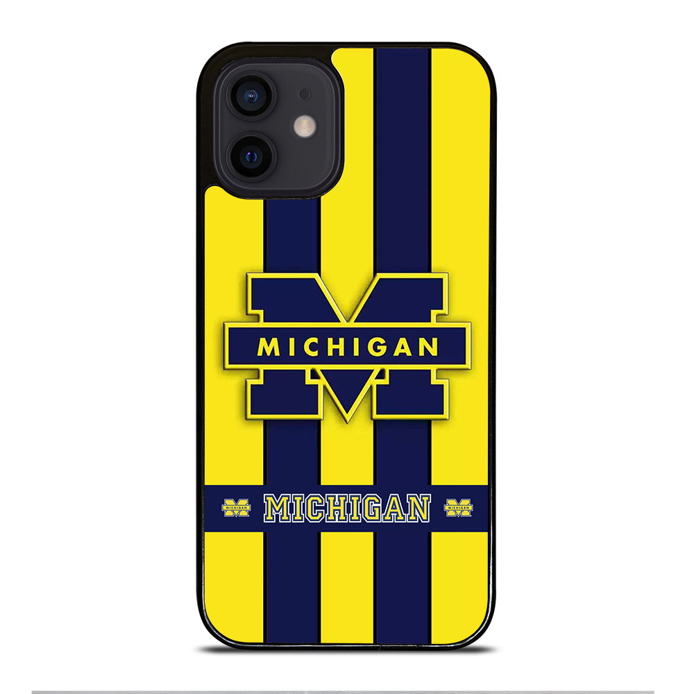 MICHIGAN WOLVERINES STRIPE LOGO iPhone 12 Mini Case Cover