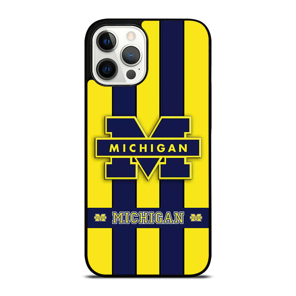 MICHIGAN WOLVERINES STRIPE LOGO iPhone 12 Pro Max Case Cover