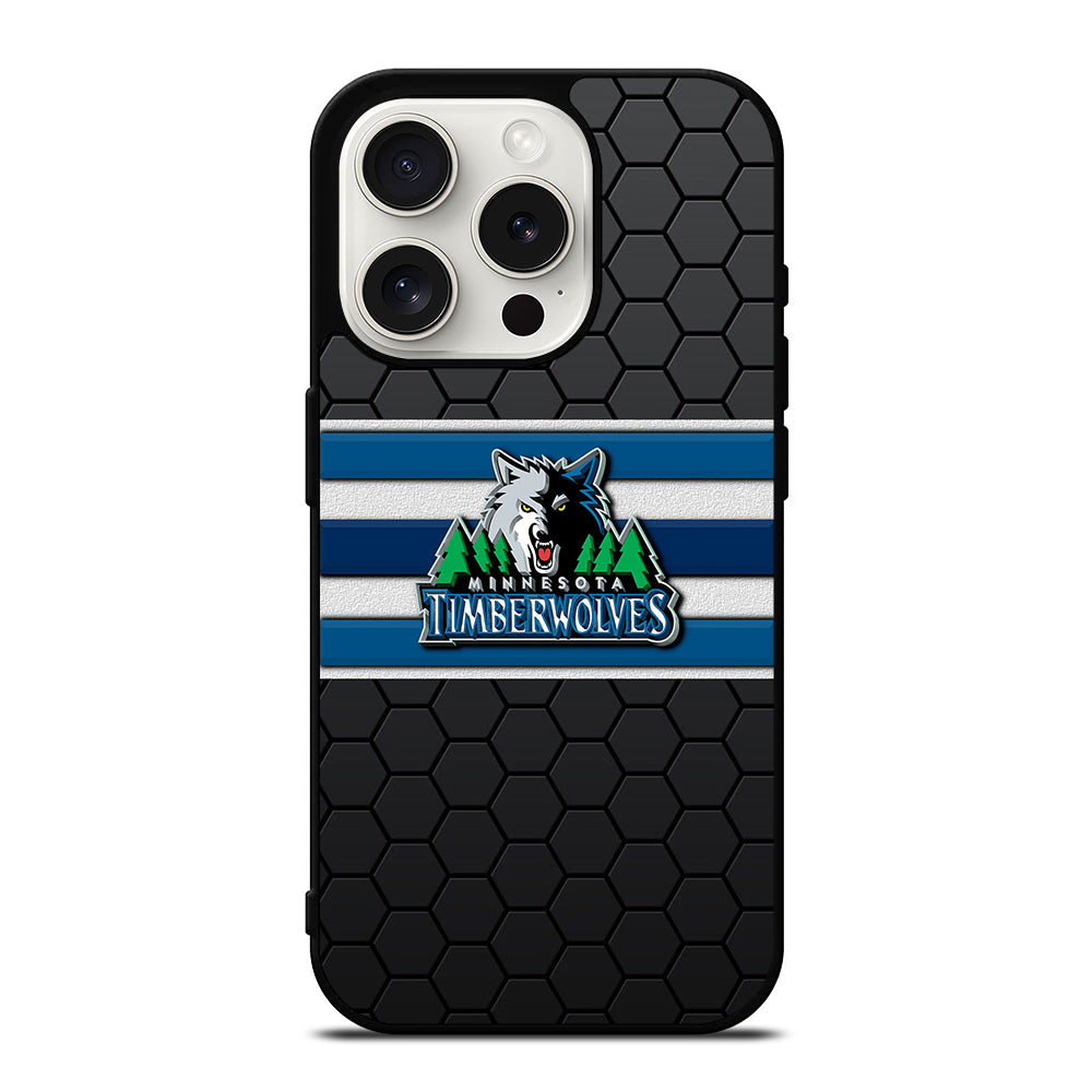 MINNESOTA TIMBERWOLVES HEXAGON LOGO iPhone 15 Pro Case Cover