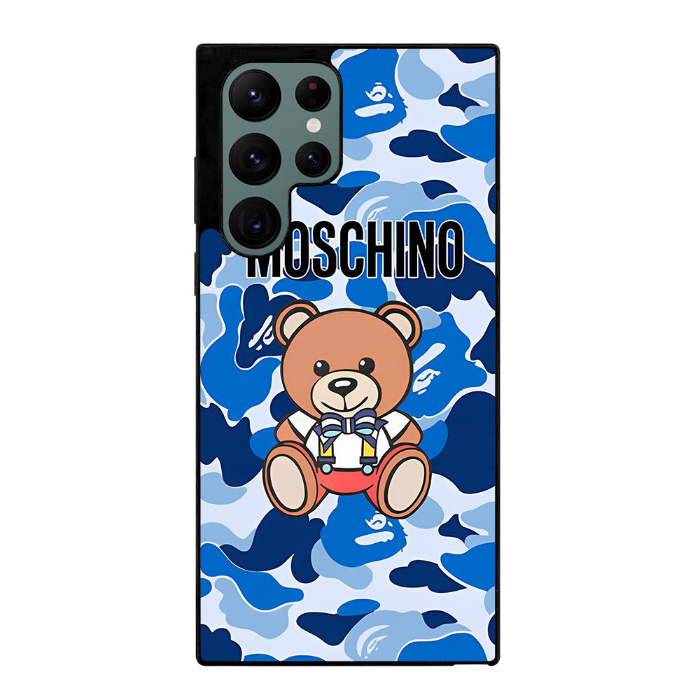 MOSCHINO TEDDY BEAR CAMO Samsung Galaxy S22 Ultra Case Cover