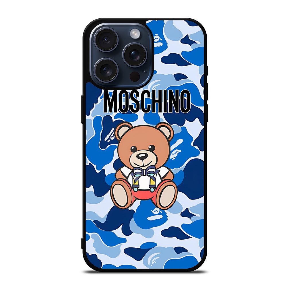 MOSCHINO TEDDY BEAR CAMO iPhone 15 Pro Max Case Cover