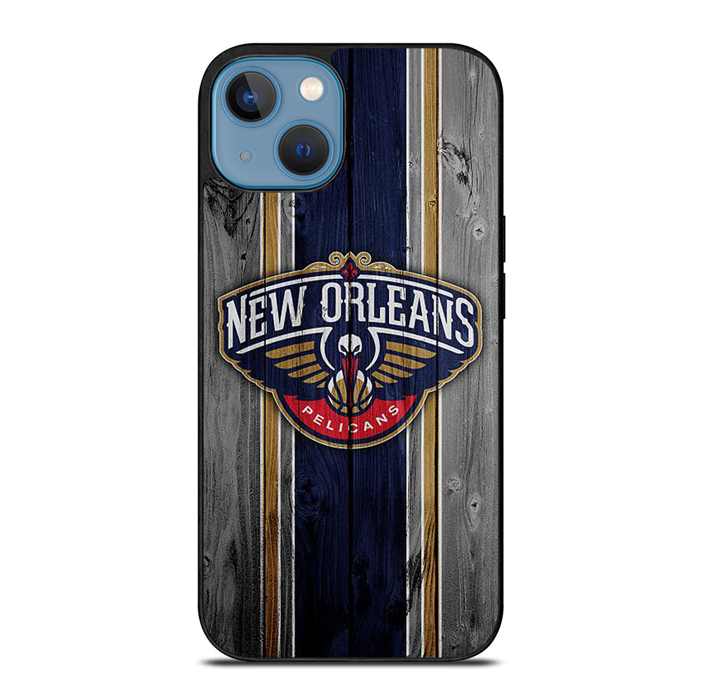 NEW ORLEANS PELICANS NBA WOODEN LOGO iPhone 13 Case Cover