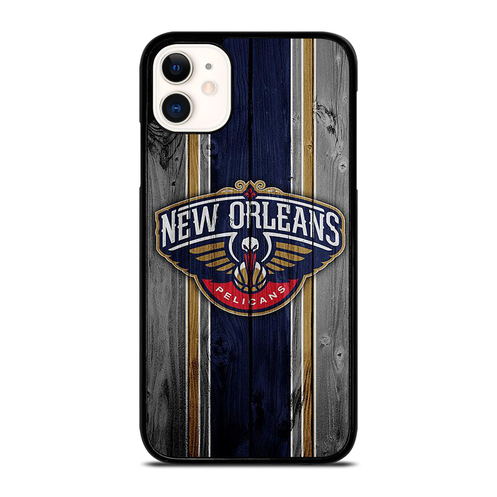 NEW ORLEANS PELICANS NBA WOODEN LOGO iPhone 11 Case Cover