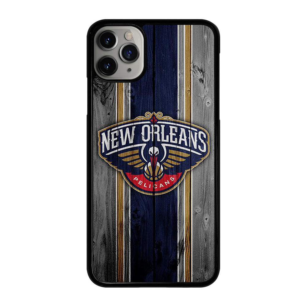 NEW ORLEANS PELICANS NBA WOODEN LOGO iPhone 11 Pro Max Case Cover