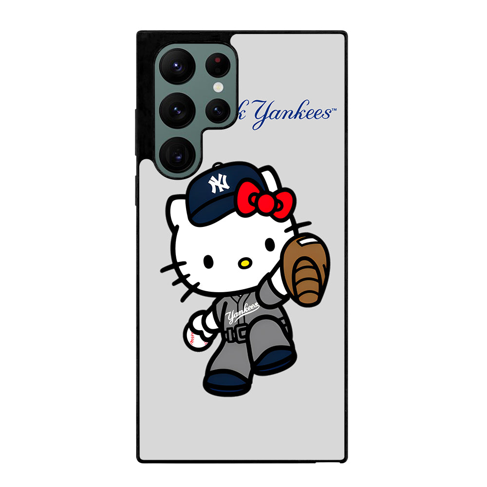 NEW YORK YANKEES HELLO KITTY CARTOON Samsung Galaxy S22 Ultra Case Cover