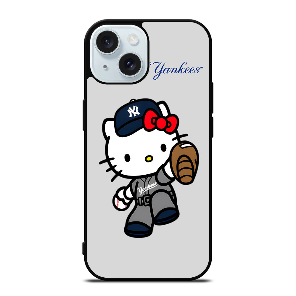 NEW YORK YANKEES HELLO KITTY CARTOON iPhone 15 Case Cover