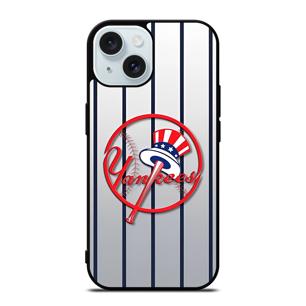 NEW YORK YANKEES STRIPE LOGO iPhone 15 Case Cover