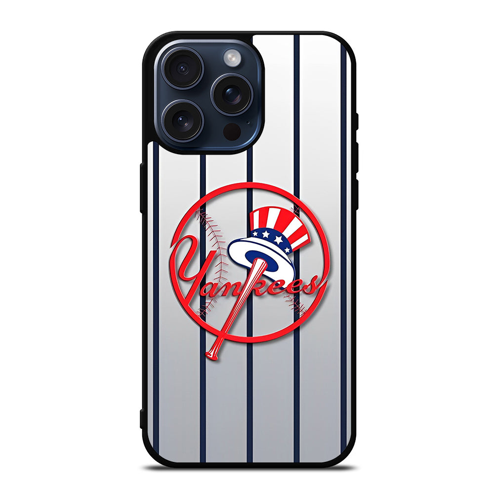 NEW YORK YANKEES STRIPE LOGO iPhone 15 Pro Max Case Cover