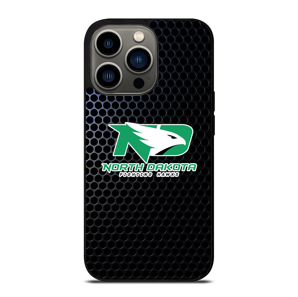 NORTH DAKOTA FIGHTING HAWKS METAL LOGO iPhone 13 Pro Case Cover