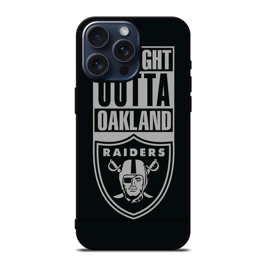 OAKLAND RAIDERS LOGO BLACK iPhone 15 Pro Max Case Cover