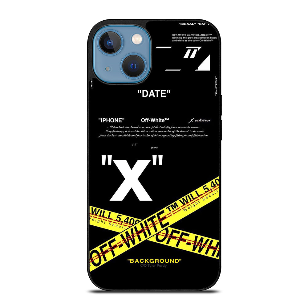 OFF WHITE YELLOW CROSS 2 iPhone 13 Case Cover