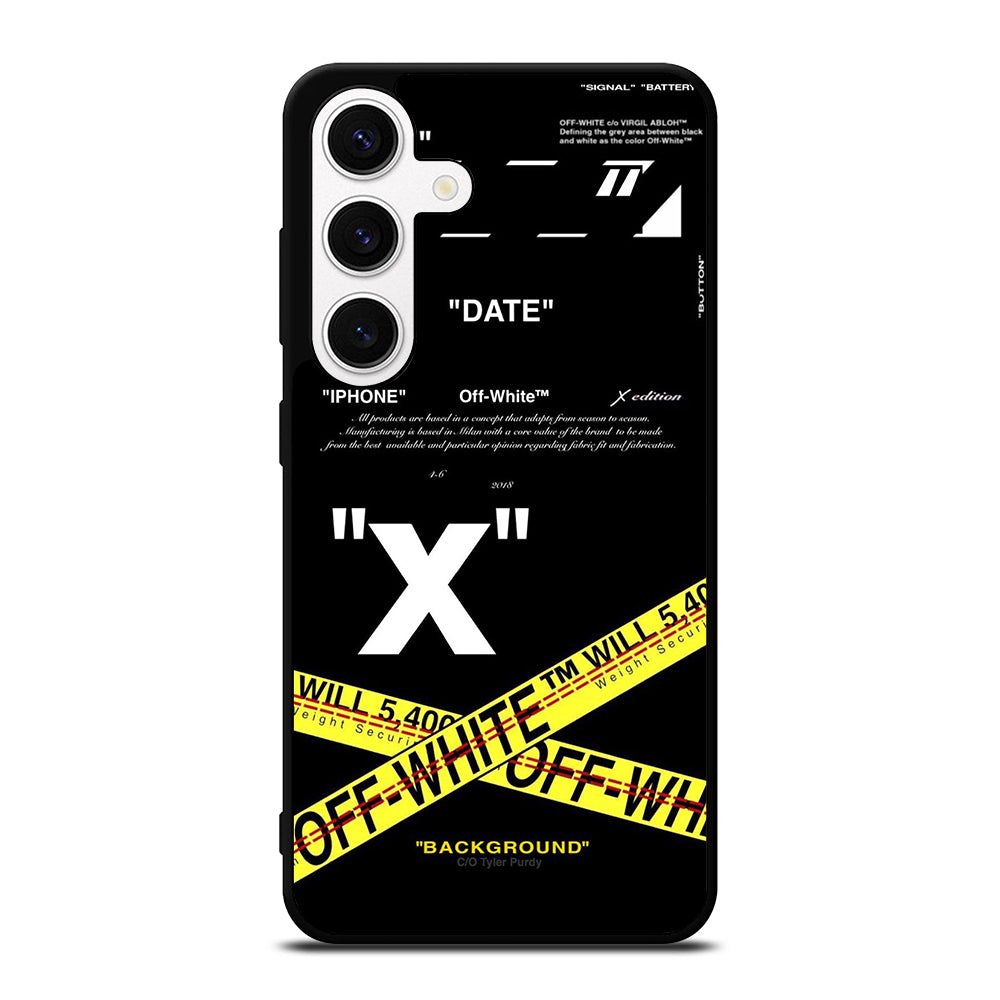 OFF WHITE YELLOW CROSS 2 Samsung Galaxy S24 Case Cover