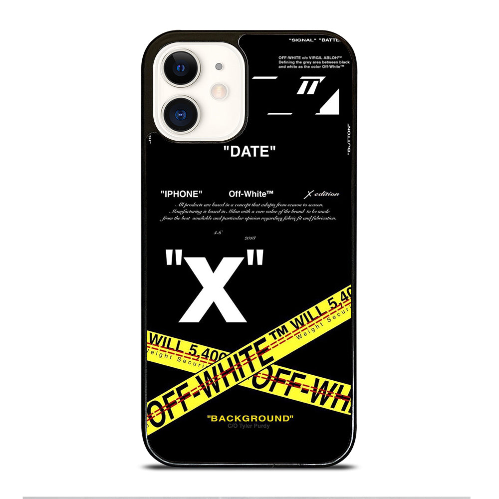 OFF WHITE YELLOW CROSS 2 iPhone 12 Case Cover