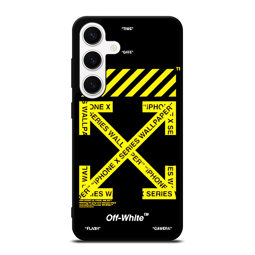 OFF WHITE YELLOW CROSS 3 Samsung Galaxy S24 Case Cover