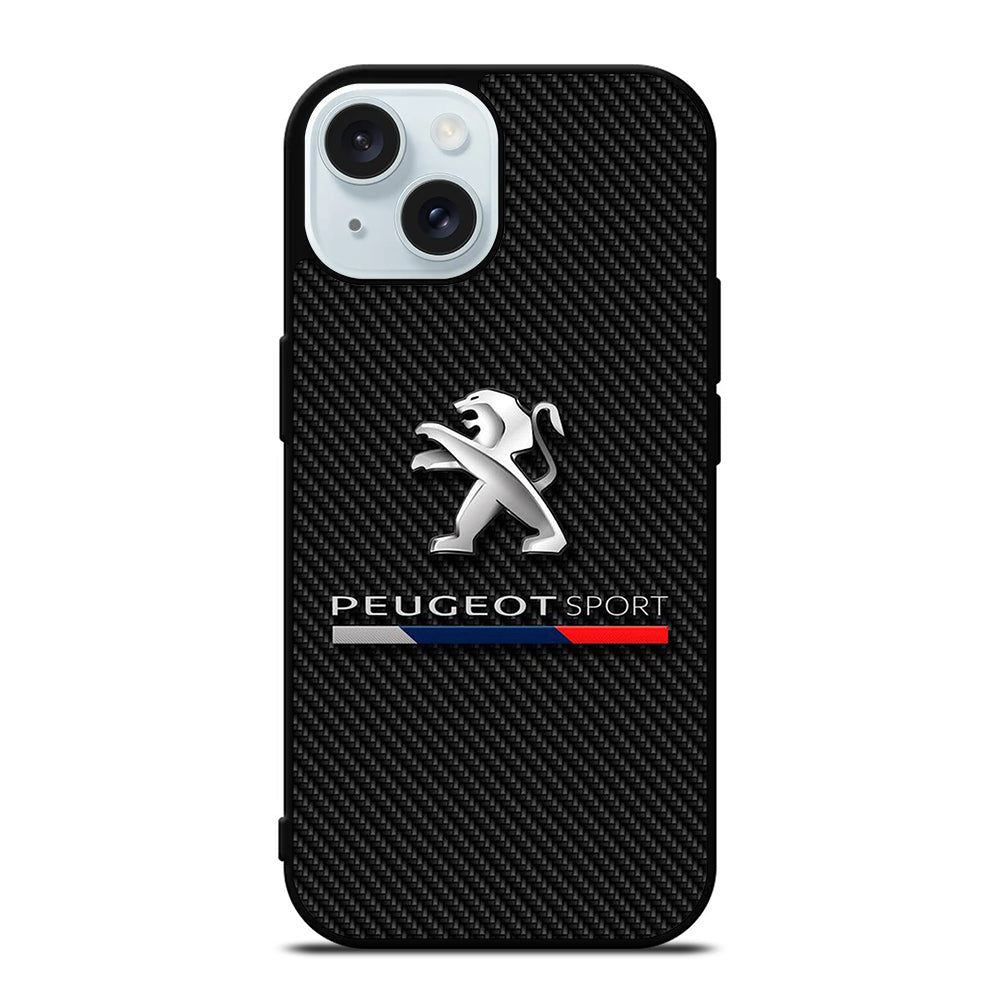 PEUGEOT CARBON CAR LOGO iPhone 15 Case Cover