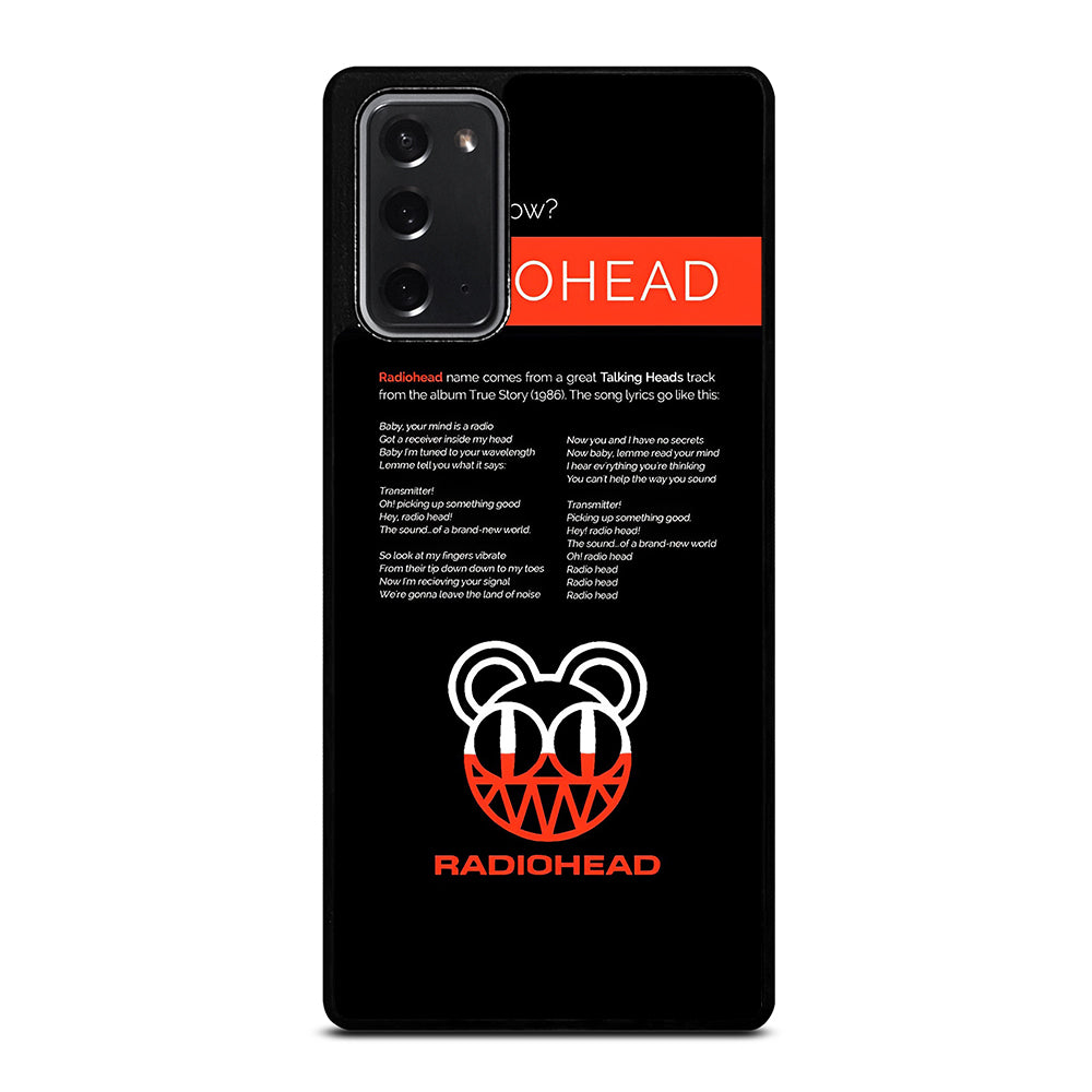 RADIOHEAD BAND LYRIC Samsung Galaxy Note 20 Case Cover