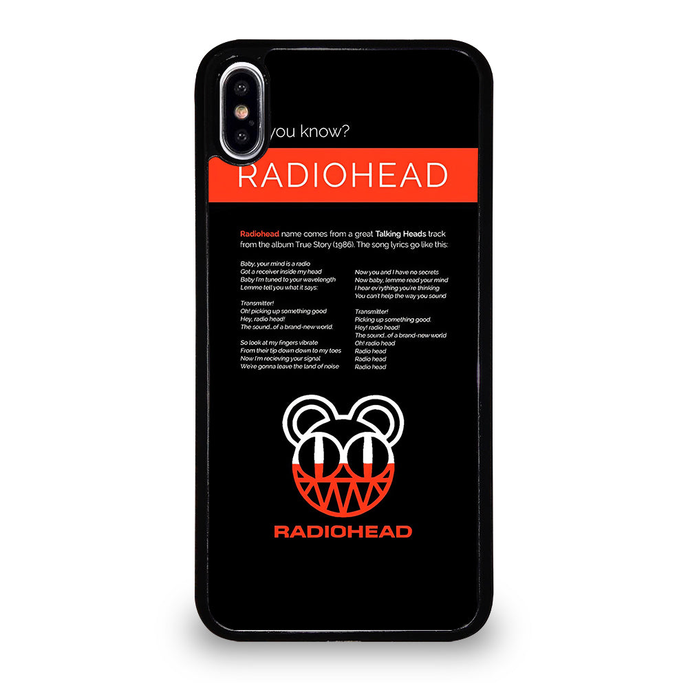 RADIOHEAD BAND LYRIC iPhone XS Max Case Cover