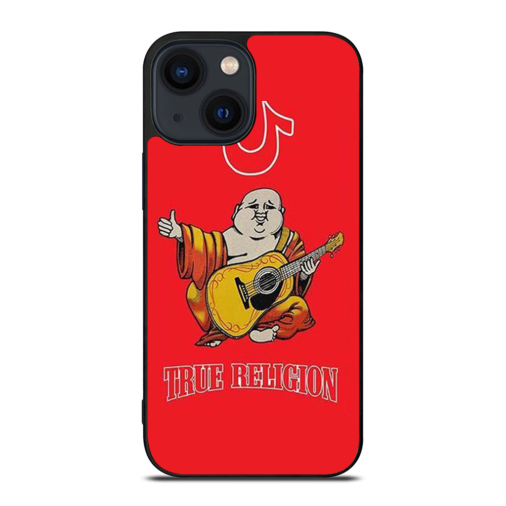 RED BIG BUDDHA TRUE RELIGION LOGO 3 iPhone 14 Plus Case Cover