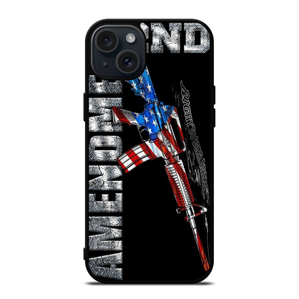 SECOND AMENDMENT AMERICAN GUN LOGO 2 iPhone 15 Plus Case Cover