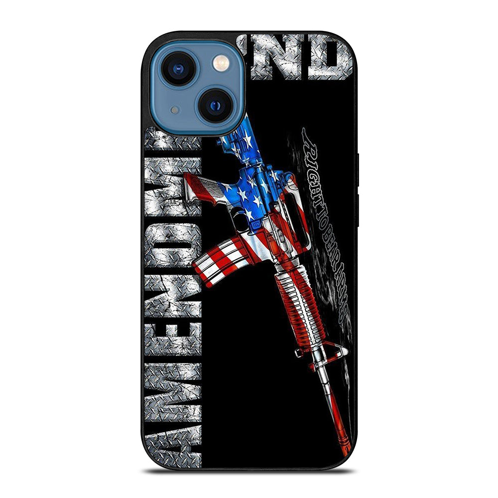 SECOND AMENDMENT AMERICAN GUN LOGO 2 iPhone 14 Case Cover