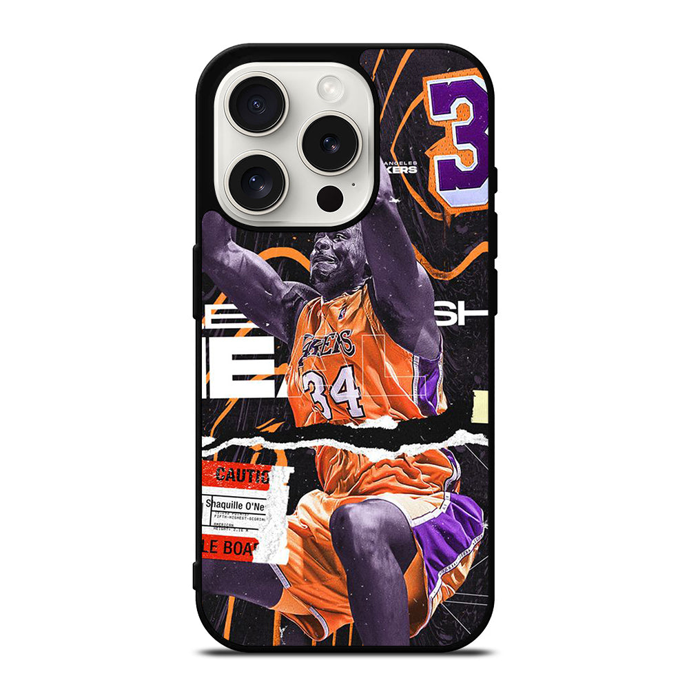 SHAQUILLE O'NEAL 34 LA LAKERS NBA BASKETBALL iPhone 15 Pro Case Cover