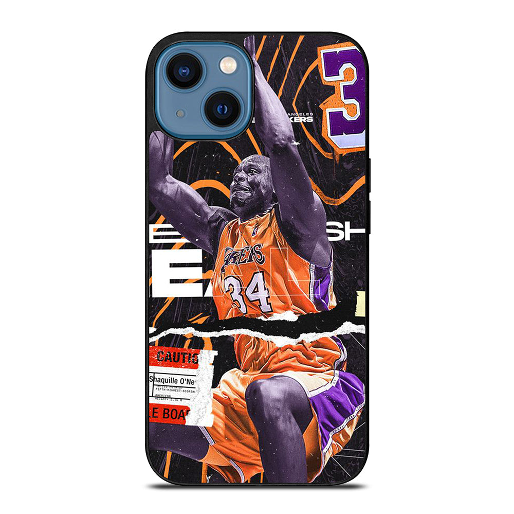 SHAQUILLE O'NEAL 34 LA LAKERS NBA BASKETBALL iPhone 14 Case Cover