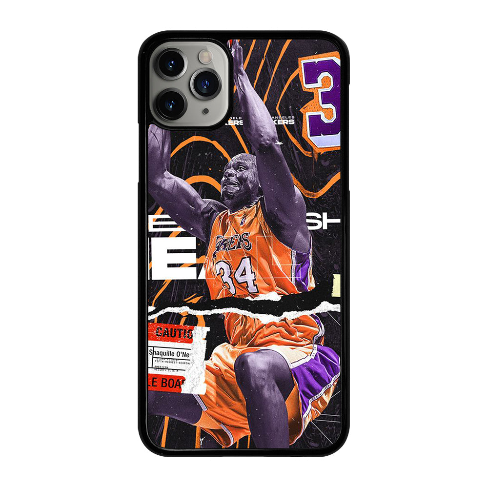 SHAQUILLE O'NEAL 34 LA LAKERS NBA BASKETBALL iPhone 11 Pro Max Case Cover