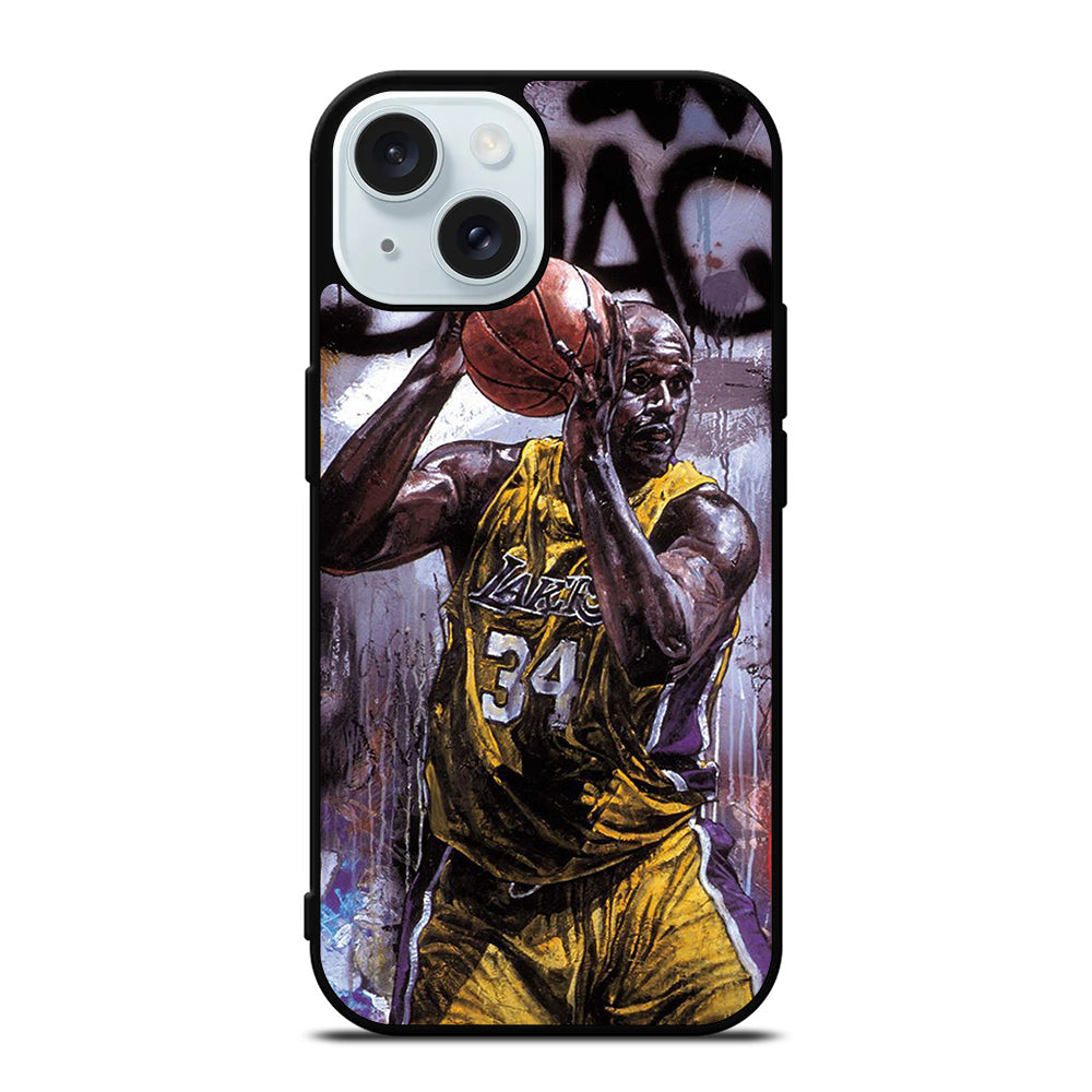 SHAQUILLE O'NEAL LA LAKERS ART iPhone 15 Case Cover