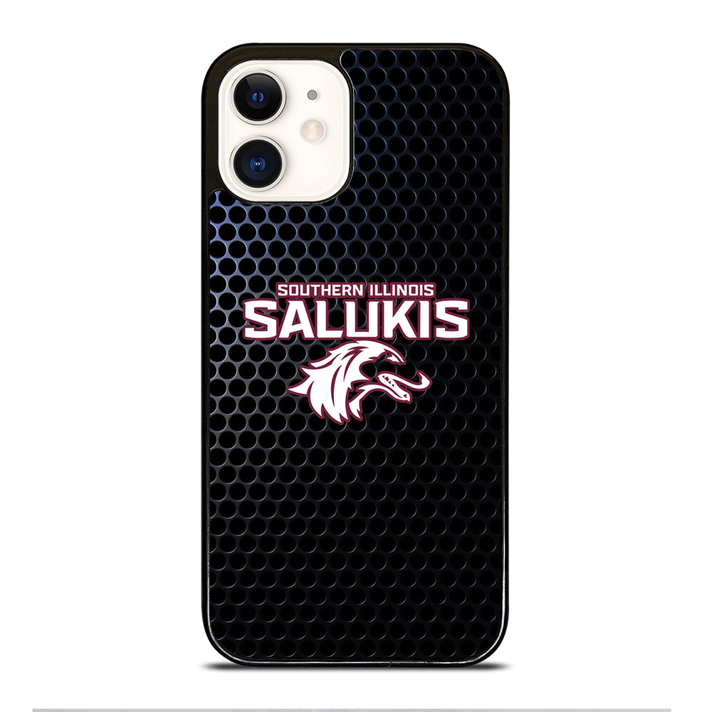SOUTHERN ILLINOIS SALUKIS METAL LOGO iPhone 12 Case Cover