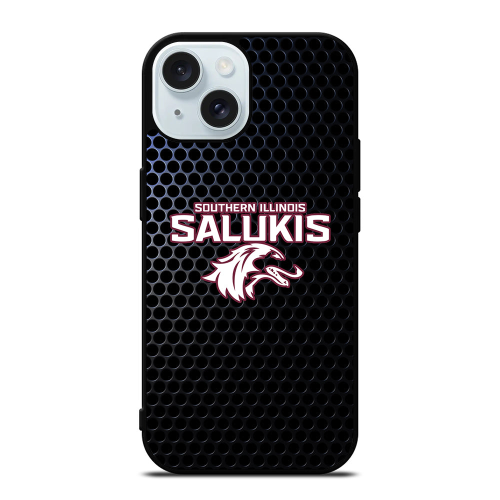 SOUTHERN ILLINOIS SALUKIS METAL LOGO iPhone 15 Case Cover