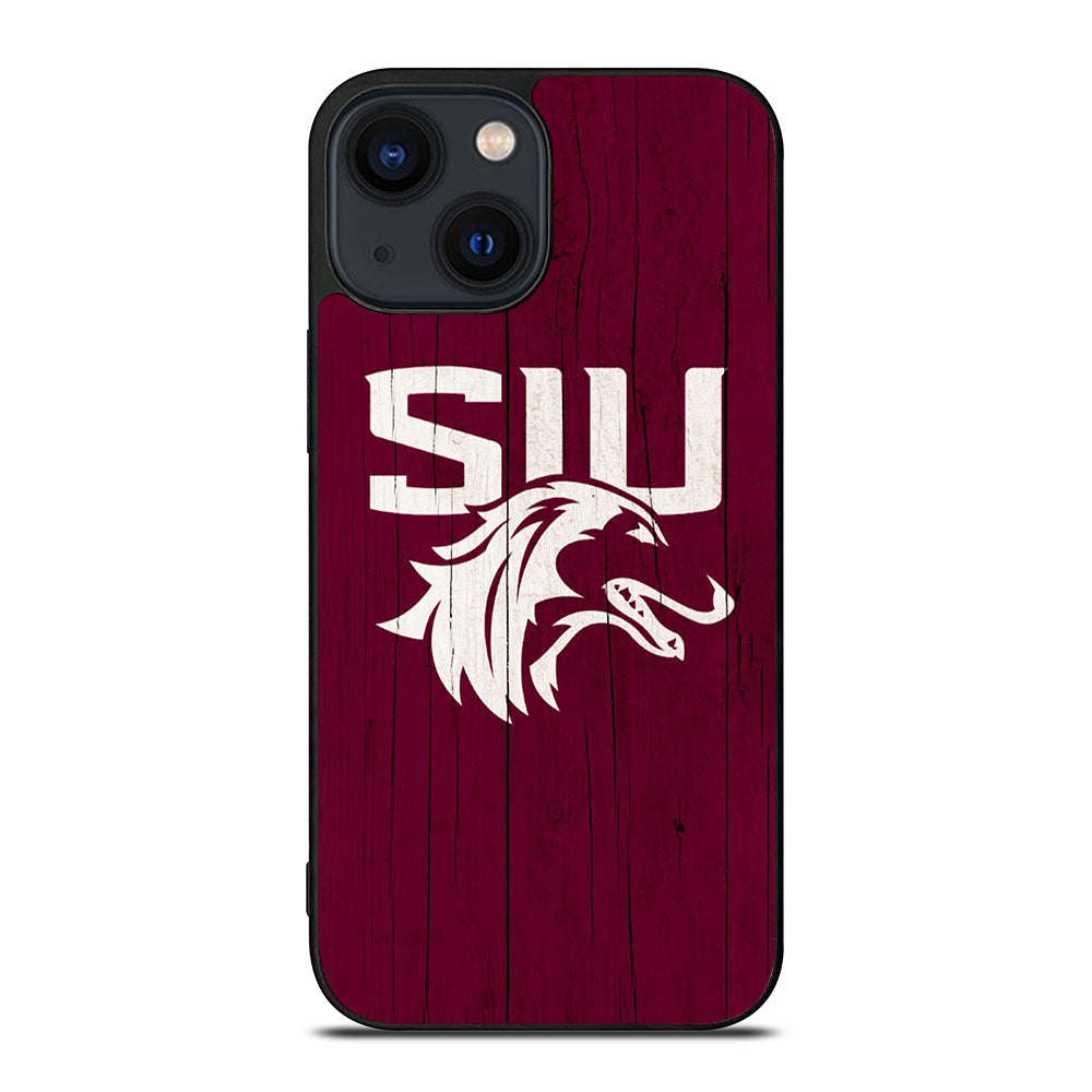 SOUTHERN ILLINOIS SALUKIS WOODEN LOGO iPhone 14 Plus Case Cover