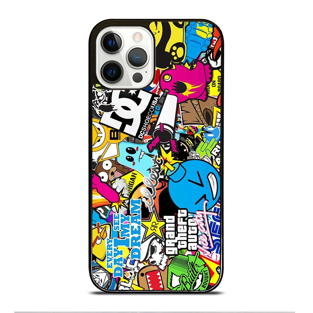 STICKER BOMB DC PATTERN 1 iPhone 12 Pro Case Cover