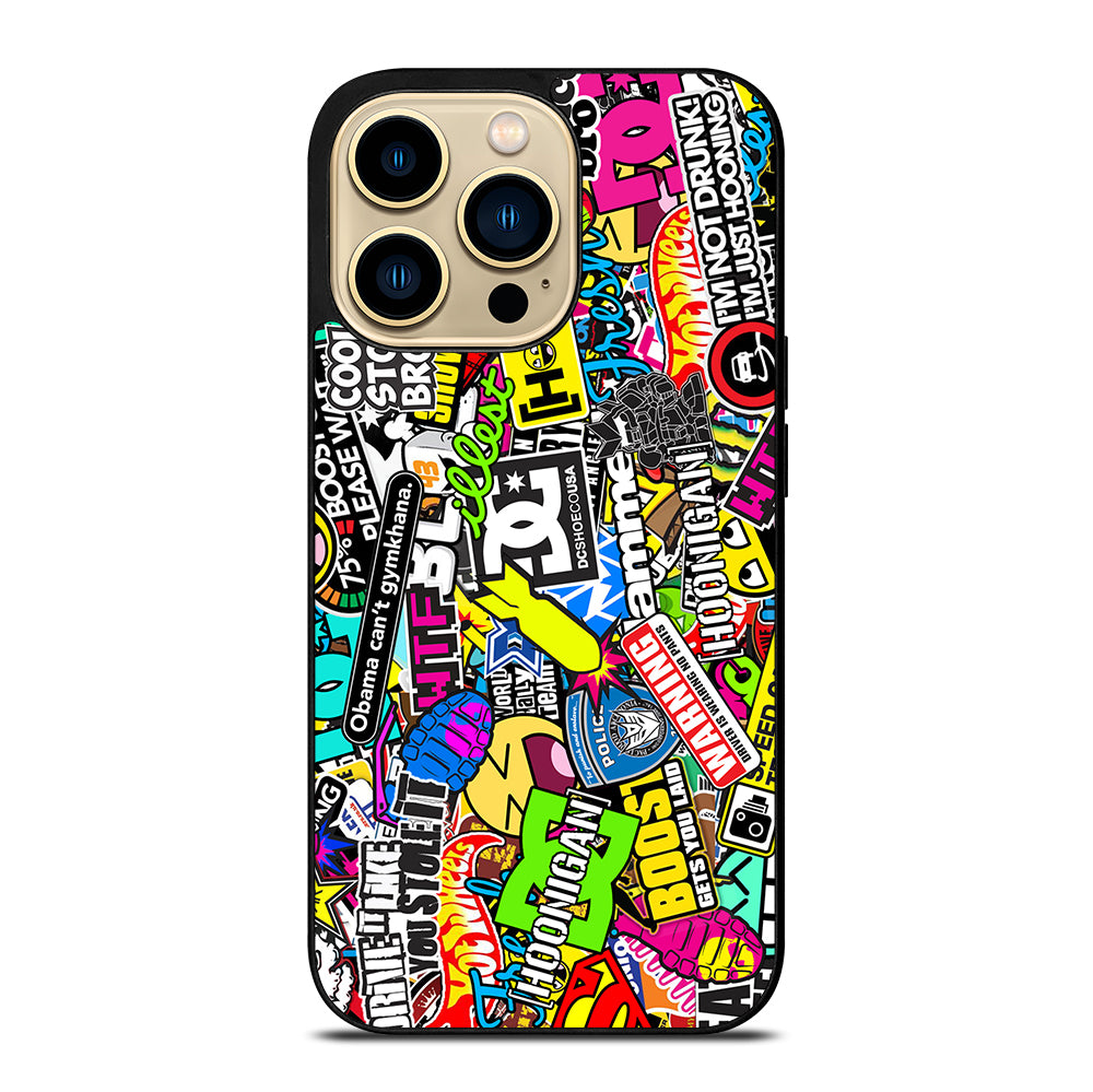 STICKER BOMB DC PATTERN 2 iPhone 14 Pro Max Case Cover