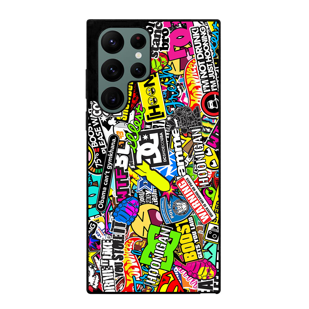 STICKER BOMB DC PATTERN 2 Samsung Galaxy S22 Ultra Case Cover