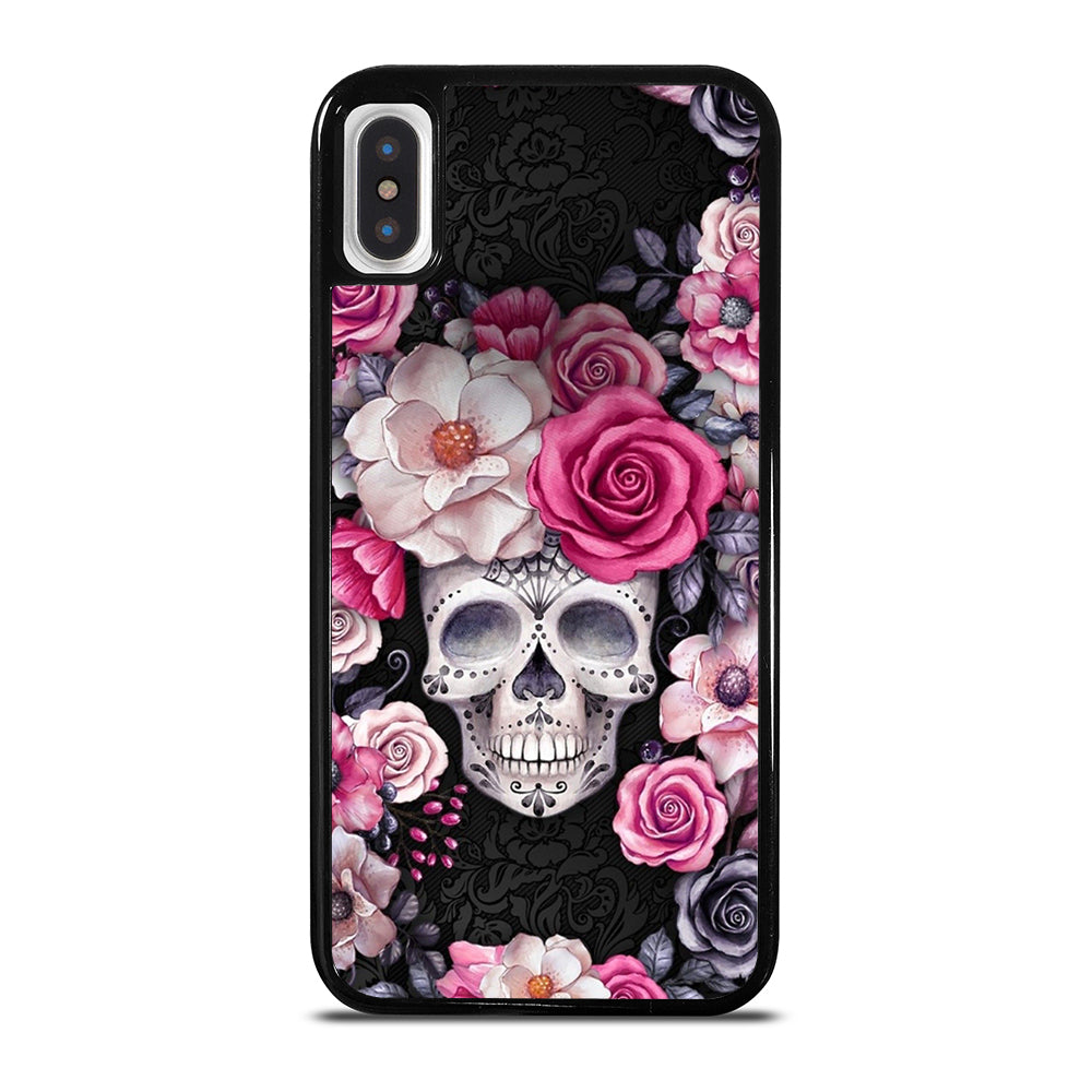 SUGAR SKULL FLOWER ROSE iPhone X / XS Case Cover