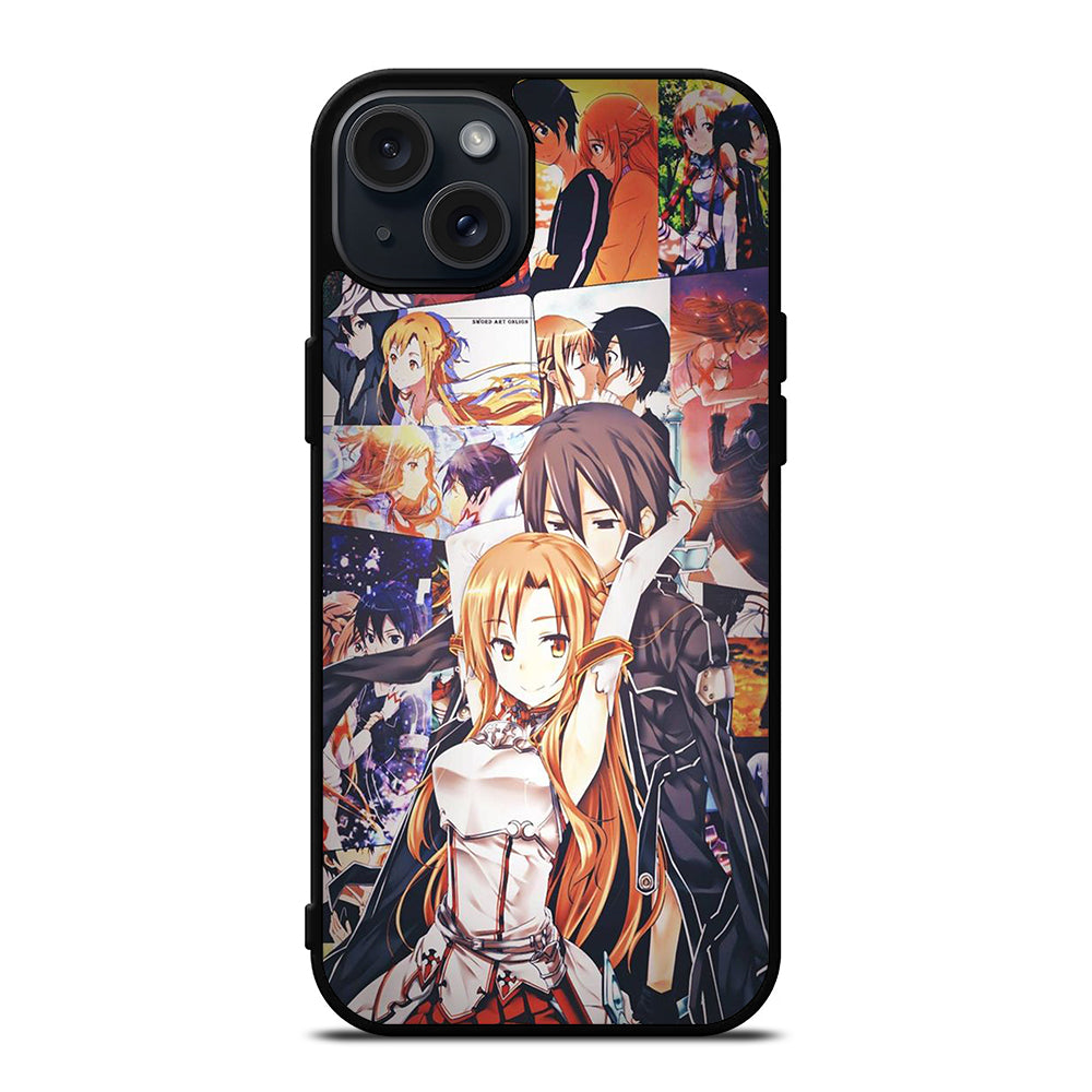 SWORD ART ONLINE KIRITO AND ASUNA COLLAGE iPhone 15 Plus Case Cover