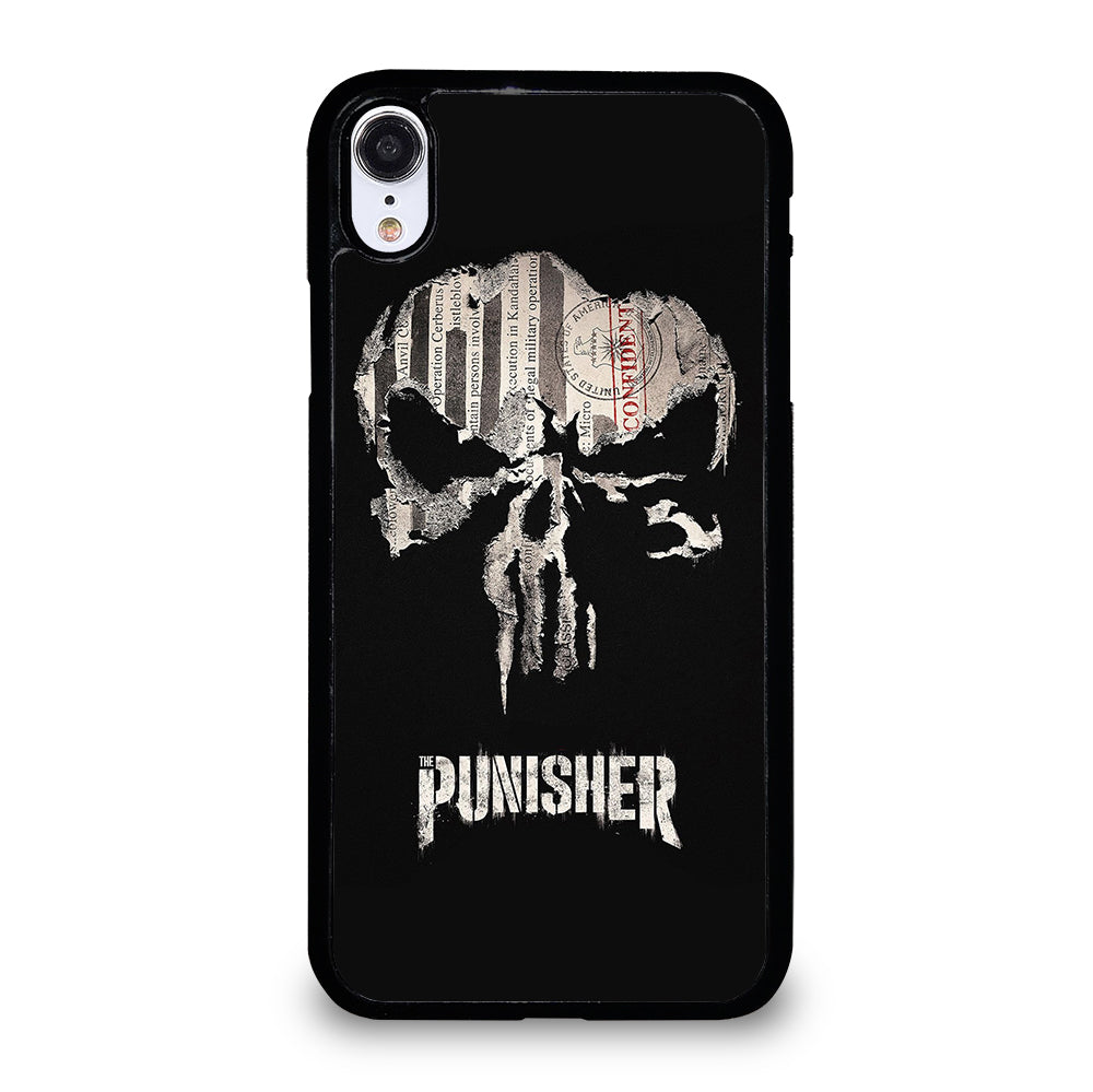 THE PUNISHER MARVEL BLACK LOGO iPhone XR Case Cover
