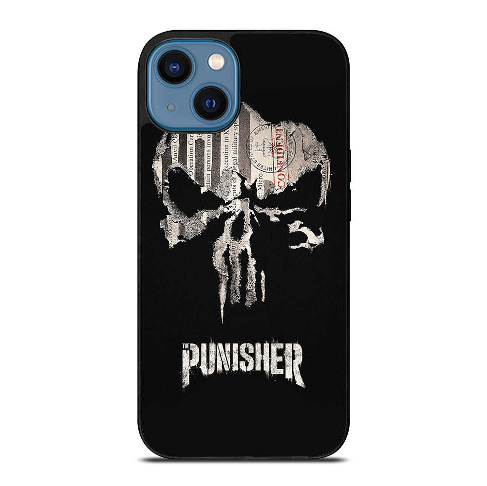 THE PUNISHER MARVEL BLACK LOGO iPhone 14 Case Cover