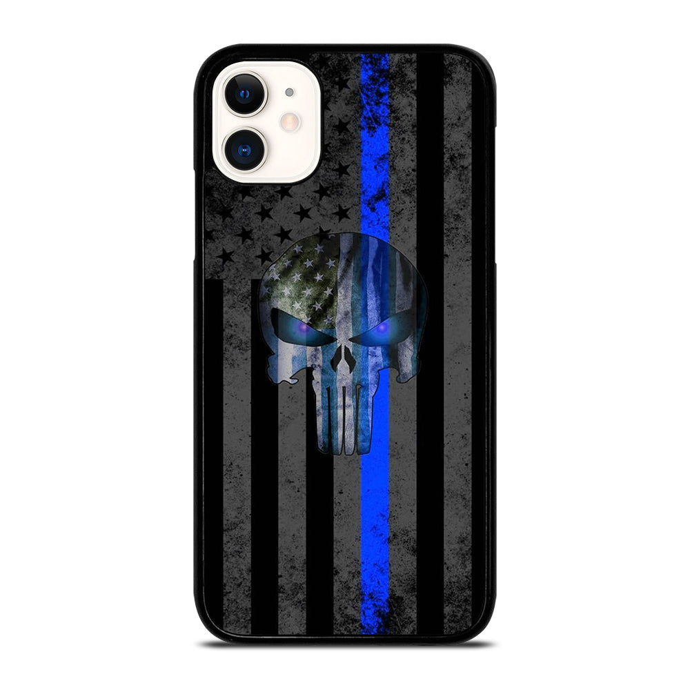 THIN BLUE LINE PUNISHER AMERICAN STRIPE LOGO iPhone 11 Case Cover