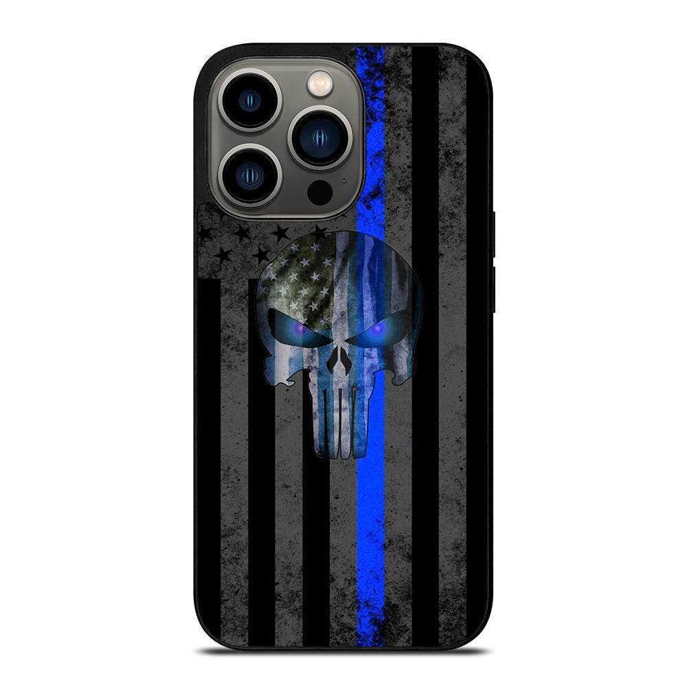 THIN BLUE LINE PUNISHER AMERICAN STRIPE LOGO iPhone 13 Pro Case Cover