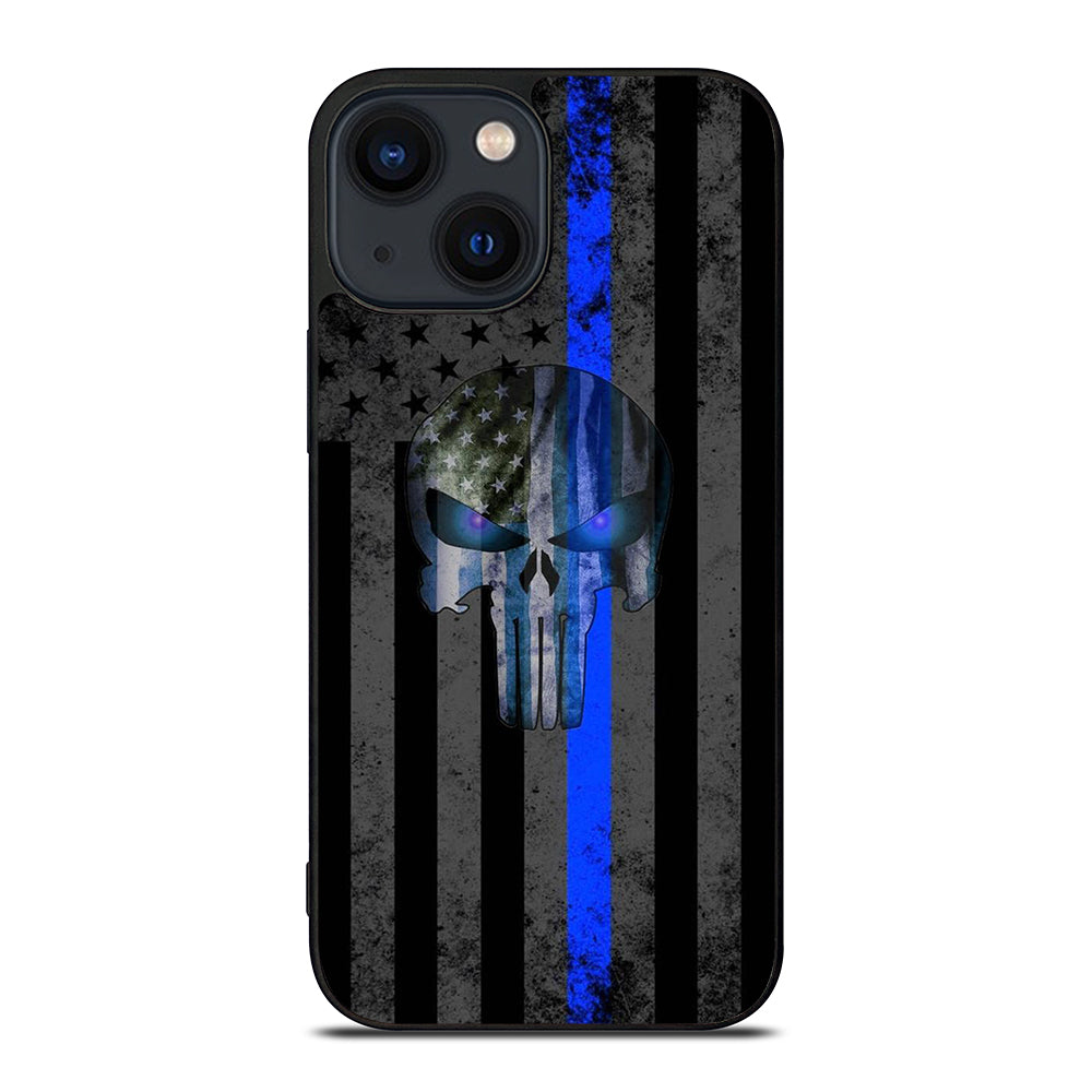THIN BLUE LINE PUNISHER AMERICAN STRIPE LOGO iPhone 14 Plus Case Cover