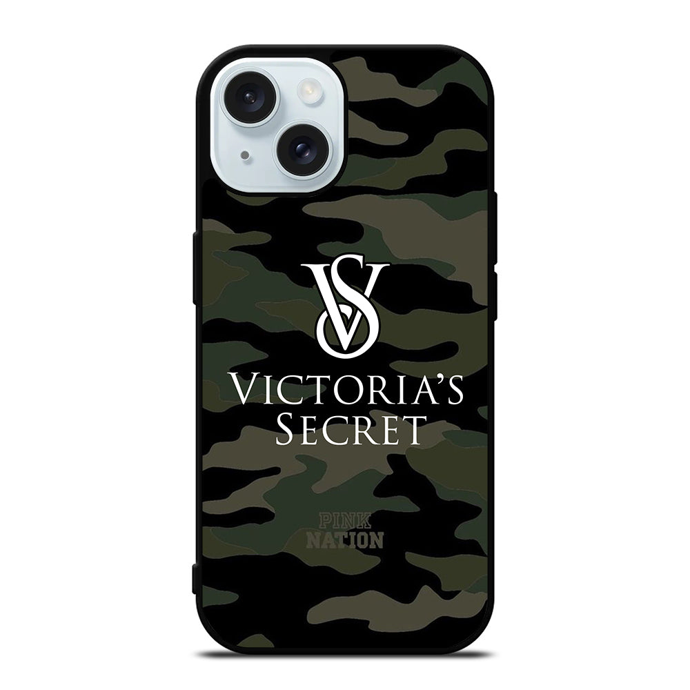 VICTORIA'S SECRET CAMO LOGO 2 iPhone 15 Case Cover